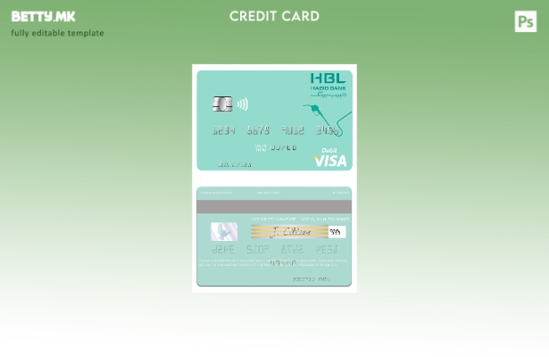 Модерен стил Шаблон за виза картичка Малдиви Хабиб банка со ограничена одговорно